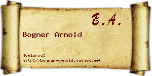Bogner Arnold névjegykártya